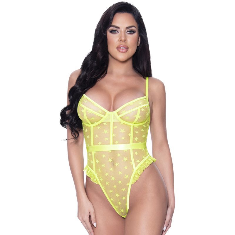Exposed Lingerie High Leg Star Teddy Large Exposed Lingerie