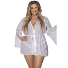 Exposed Lingerie Womens Flowing Short Robe Exposed Lingerie