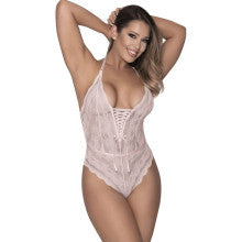 Exposed Lingerie Womens Mesh and Lace Teddy Blush Exposed Lingerie Main image