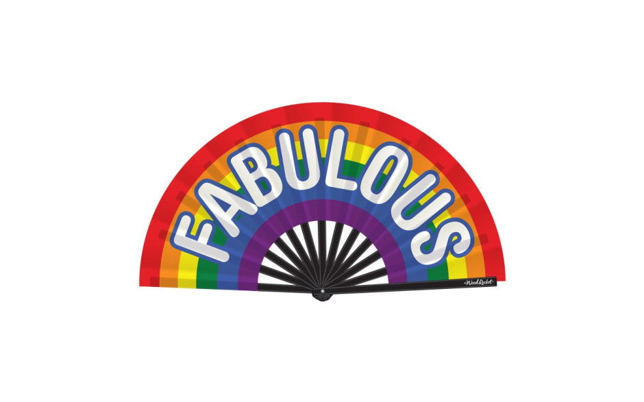 Wood Rocket Rainbow Inspired Design Fabulous Folding Fan Wood Rocket Main image