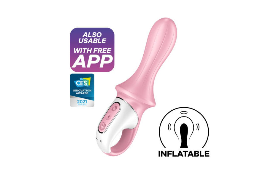 Satisfyer Air Pump Booty 5+ App Controlled Silicone Anal Vibrator Red Satisfyer