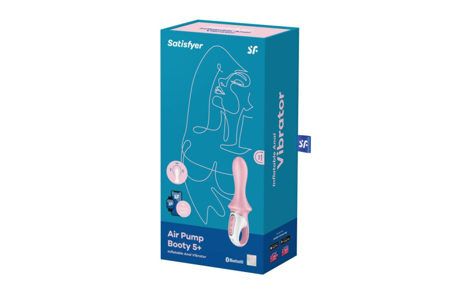 Satisfyer Air Pump Booty 5+ App Controlled Silicone Anal Vibrator Red Satisfyer