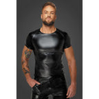 Noir Handmade Wetlook Mens T-Shirt with Snake Wetlook Sleeves Noir Handmade
