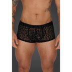 Noir Handmade Mens Leopard Flock Short Shorts Noir Handmade