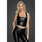 Noir Handmade BDSM Play Snake Wetlook Top with Zipper Noir Handmade