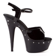 Ellie Shoes Rhinestone Platform Sandal Black 6 Inch Ellie Shoes