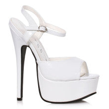 Ellie Shoes Stiletto 6.5 Inch Platform Sandal White Secondary image