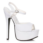 Ellie Shoes Stiletto 6.5 Inch Platform Sandal White Ellie Shoes