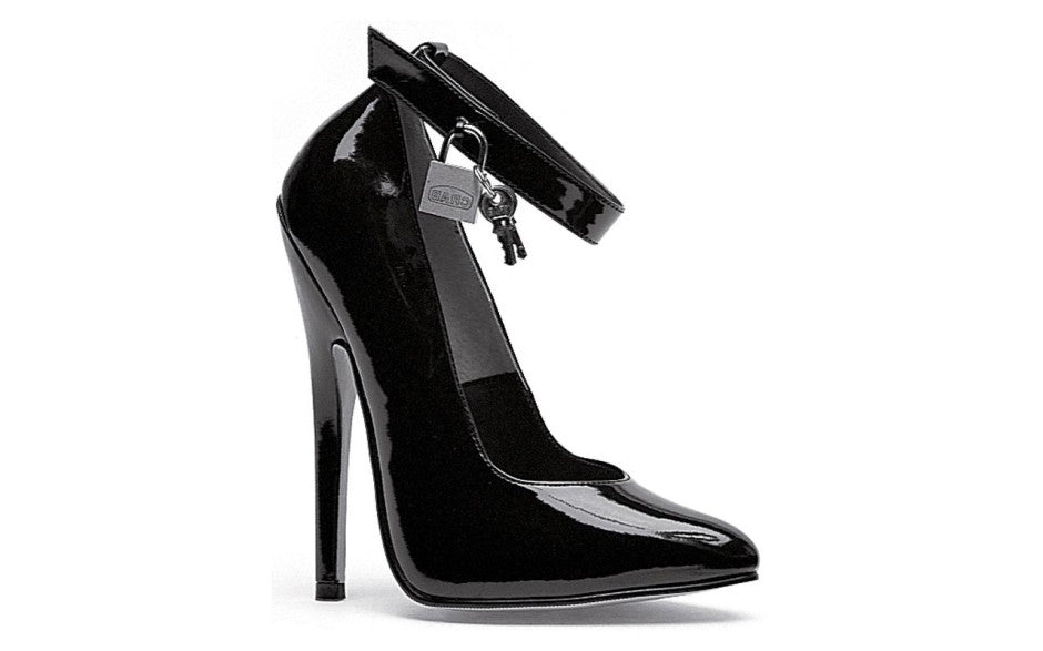 Ellie Shoes 6 Inch Fetish Pump With Lock and Key Black Ellie Shoes Main image