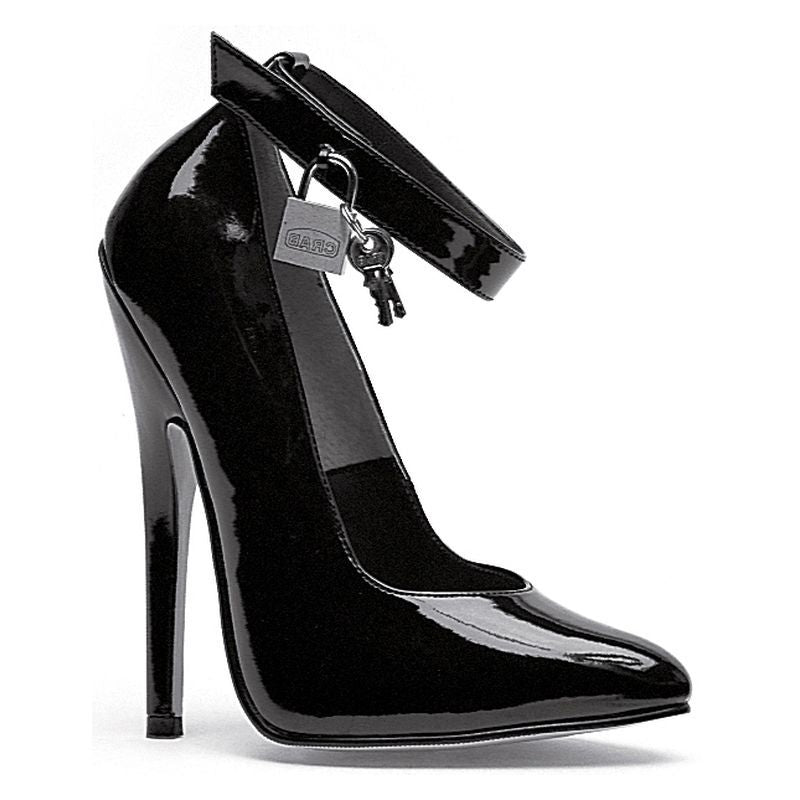 Ellie Shoes Fetish Pump With Lock & Key Black 6 Inch Secondary image
