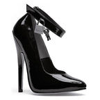 Ellie Shoes Fetish Pump With Lock & Key Black 6 Inch Ellie Shoes