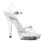 Ellie Shoes 5 Inch Heel Clear Sandals with Rhinestones Ellie Shoes