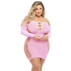 Pink LIpstick Diamond Drippin Women Dress Pink Lipstick