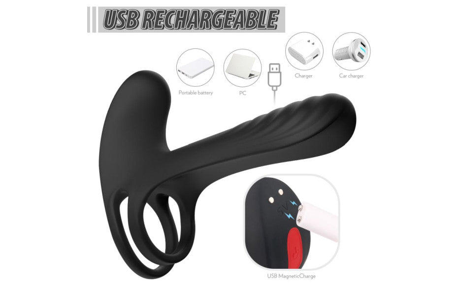 S-Hande Frank Remote Control Vibrating Penis Shaft & Clit Stim Enhancer S-Hande