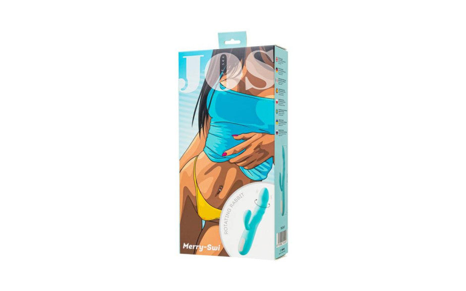 JOS Merry Swirl 10 Function Rotating Shaft Rabbit Vibrator Blue JOS