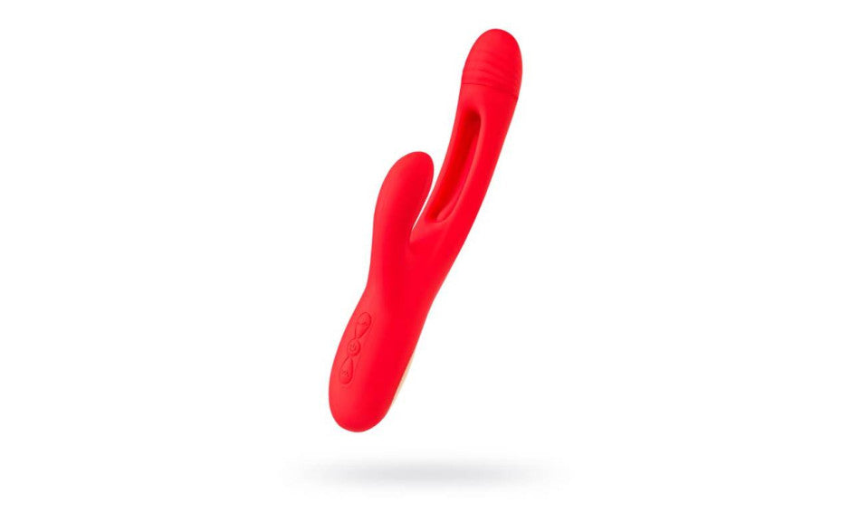 JOS Patti Moving Tongue Multi Function Rabbit Vibrator Red JOS