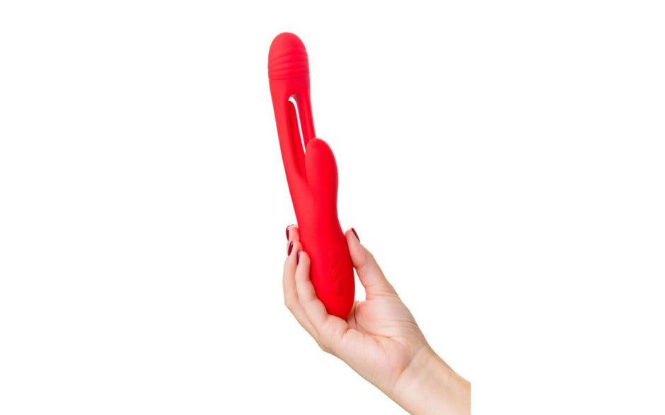 JOS Patti Moving Tongue Multi Function Rabbit Vibrator Red JOS