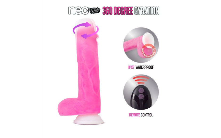 Blush Novelties Neo Elite Roxy Gyrating Dildo 8 Inch Pink Blush Novelties
