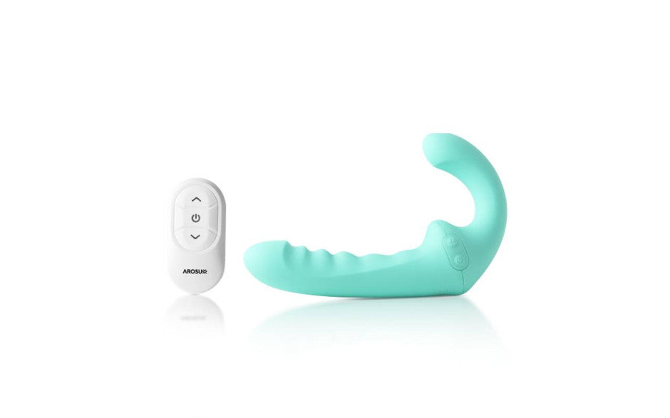 Arosum VibraTwin Remote Controlled Rechargeable Come Hither Strapless Strap On Secondary image