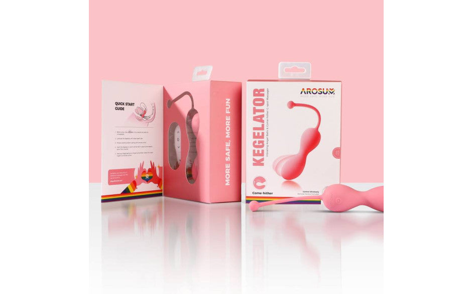 Arosum Come Hither Kegelator Duo Vaginal Balls Stimulator With Remote Control Arosum