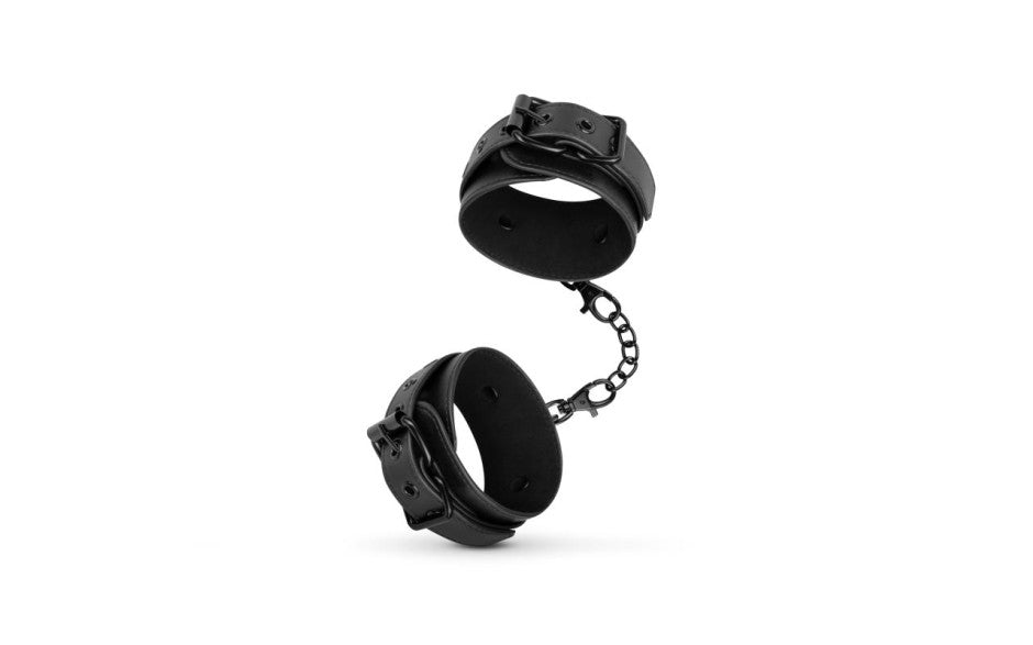 Bedroom Fantasies Faux Leather Handcuffs Black Bedroom Fantasies