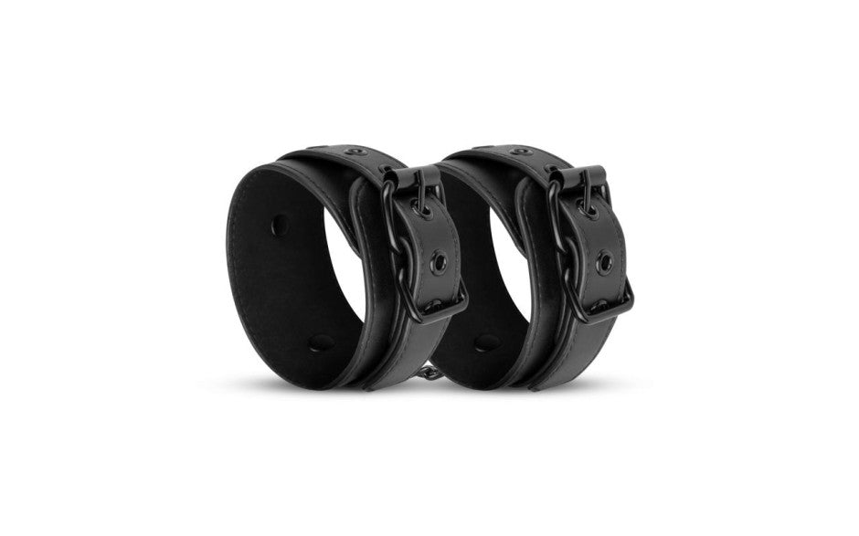 Bedroom Fantasies Faux Leather Handcuffs Black Bedroom Fantasies