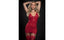 Gworld Lingerie Sheer Lace Garter Dress With Strappy Details & Stockings 3 Piece Red OS GWorld Lingerie