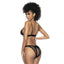 Mapale Flower Lace 2 Piece Bra and Panty Set Black Mapale