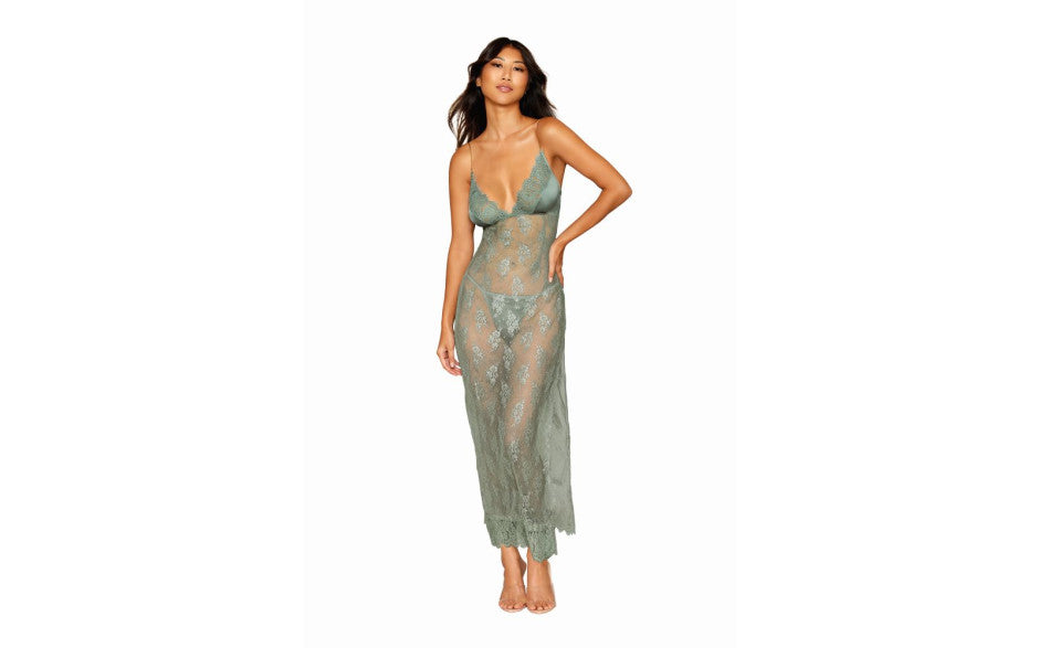 Dreamgirl Lingerie Womens Long Chemise With G String Sage Dream Girl Lingerie Main image