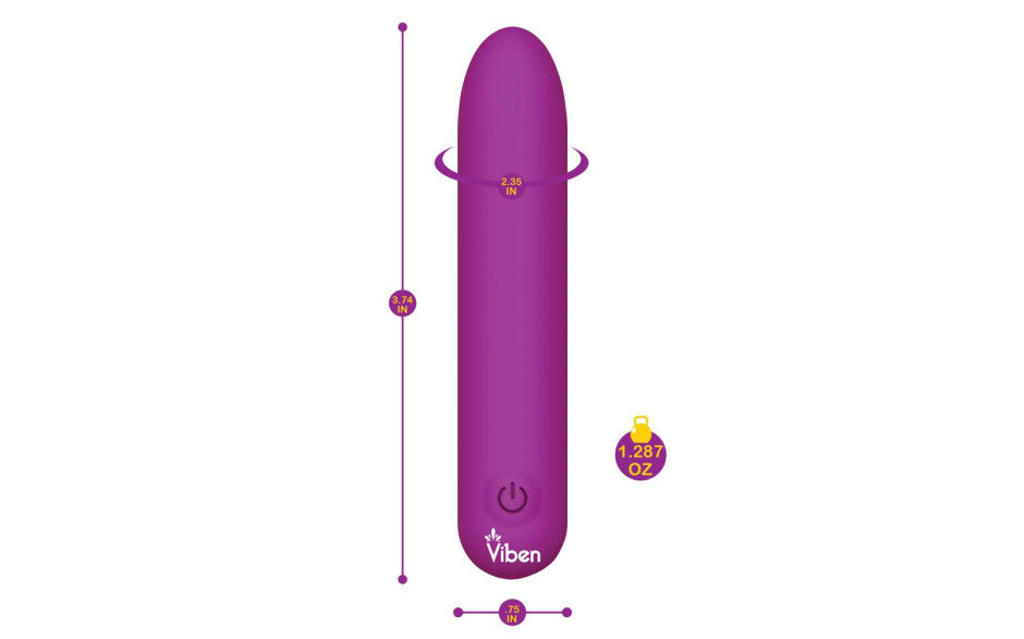 Viben Bombshell 5 Speed USB Rechargeable Mighty Bullet Vibrator Berry Viben