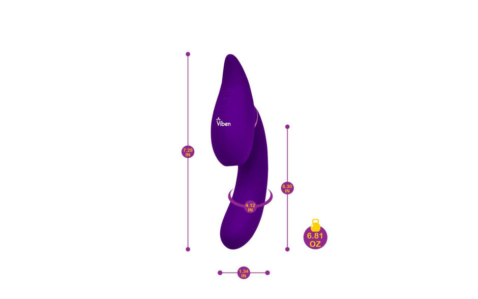 Viben Symphony 21 Mode Swivel Suction Head Triple Motor Clitoral Vibrator Viben