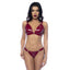 Mapale 2 Piece Wet Look Vinyl Bra and Panty Set Gloss Wine