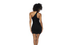 Mapale Asymmetrical Womens Cut Out Dress With Ring Details Black