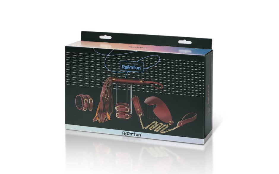 Daytona Deluxe Bondage Play Kit 8 Piece Burgundy Gold Secondary image