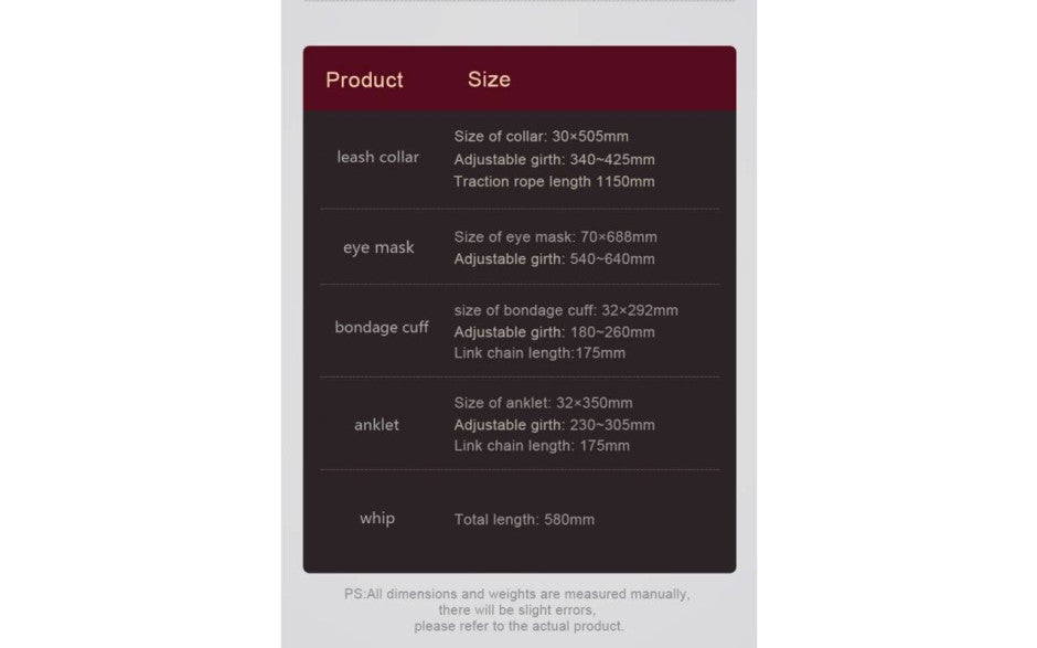 Daytona Deluxe Bondage Play Kit Burgundy Gold 8 Piece Daytona