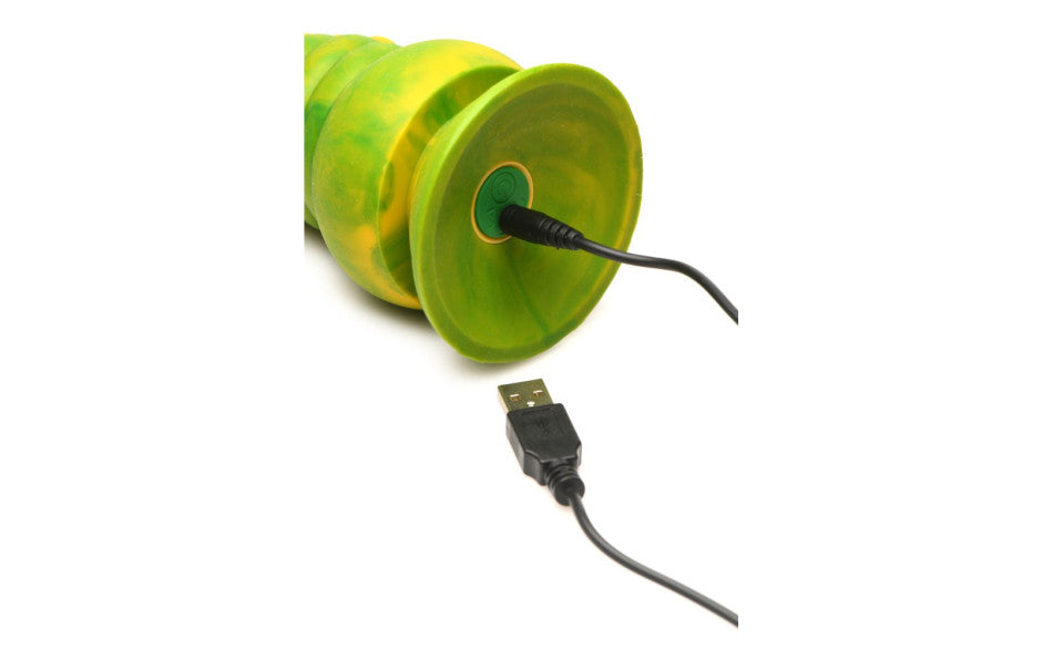 XR Brands Creature Cocks Monstropus 2.0 Vibrating Tentacled Monster Silicone Dildo Green / Yellow XR Brands