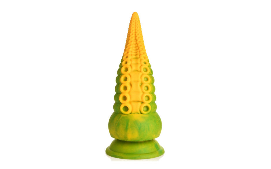 XR Brands Creature Cocks Monstropus 2.0 Vibrating Tentacled Monster Silicone Dildo Green / Yellow XR Brands