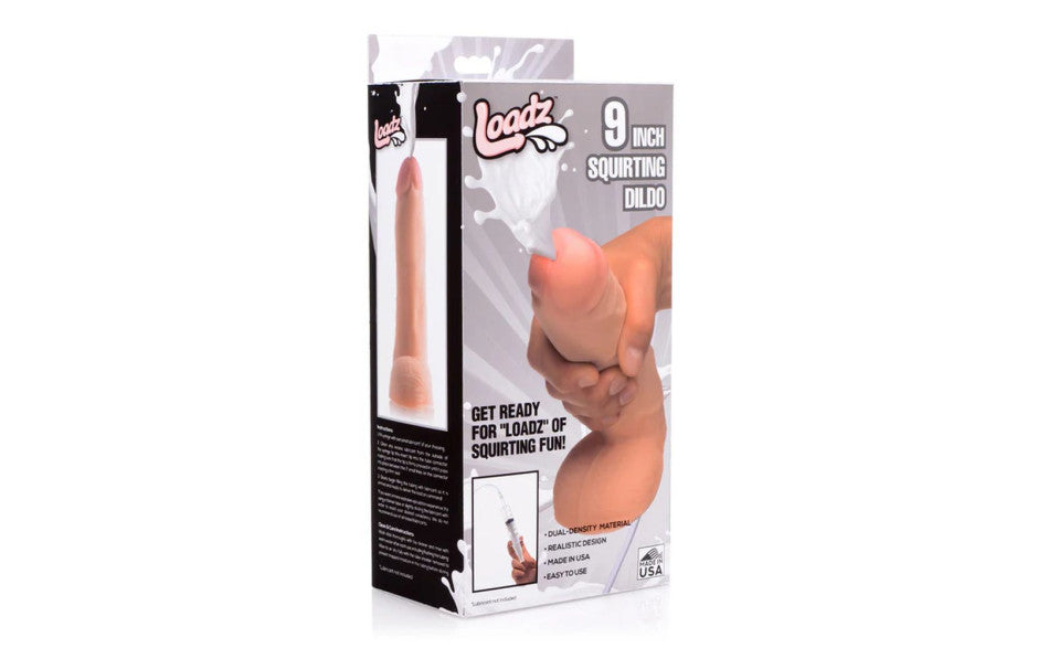 XR Brands Loadz Realistic Squirting Dildo With Syringe 9 Inch XR Brands