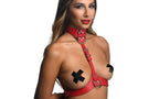 XR Brands Strict Vegan Leather Female Chest Harness Red XR Brands
