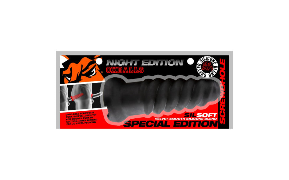 OxBalls Screwdhole Screwd-In Open Tip Male Masturbator Night Edition OxBalls
