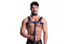 Sport Fucker Vegan Bulldog Bondage Harness Black and Blue