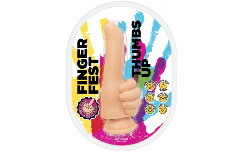 Hott Products Finger Fest Thumbs Up Realistic Dildo Flesh Hott Products