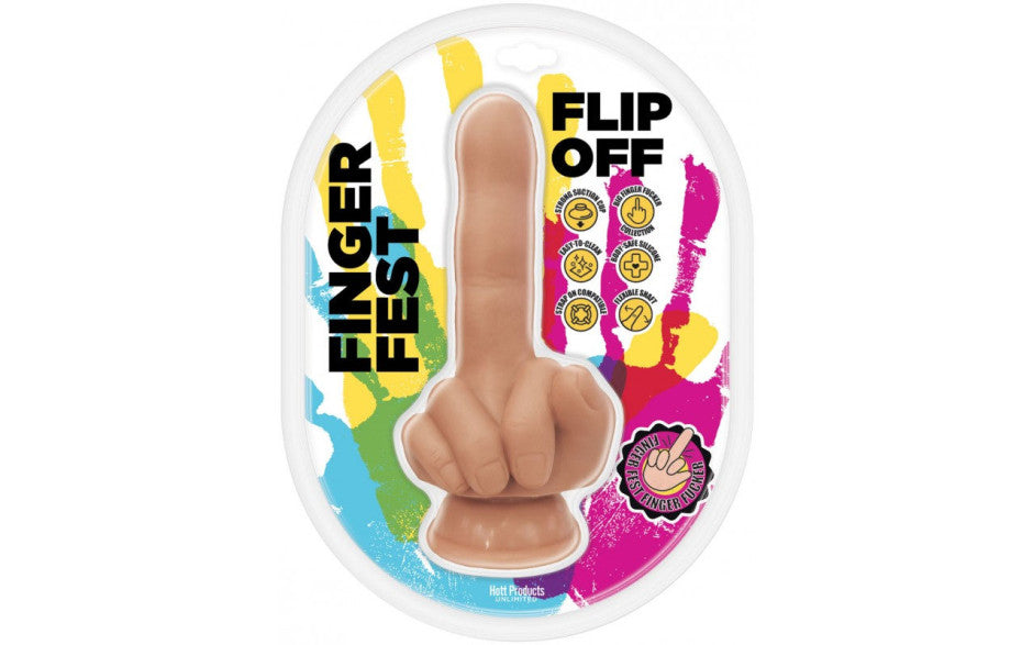 Hott Products Finger Fest Flip Off Realistic Dildo Flesh Secondary image