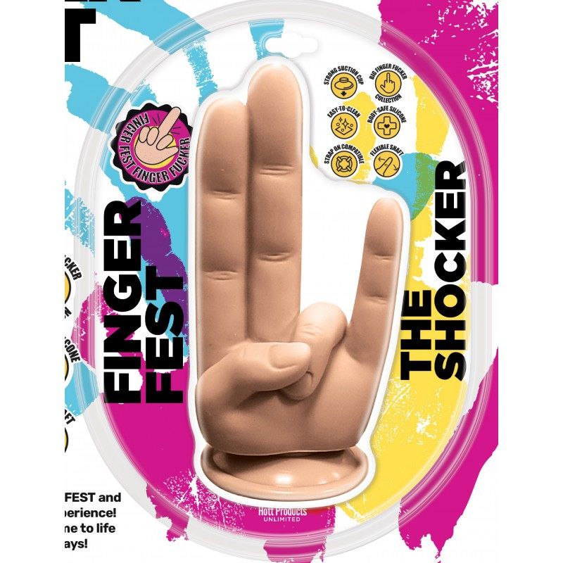 Hott Products Finger Fest The Shocker Dildo Flesh Hott Products