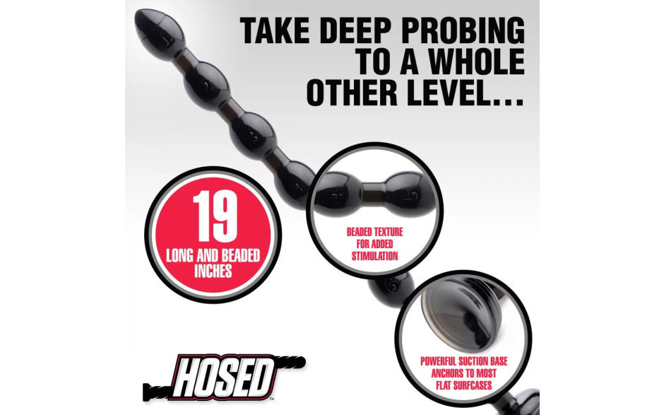 XR Brands Hosed Beaded Textured Anal Snake Beads 19 Inch XR Brands