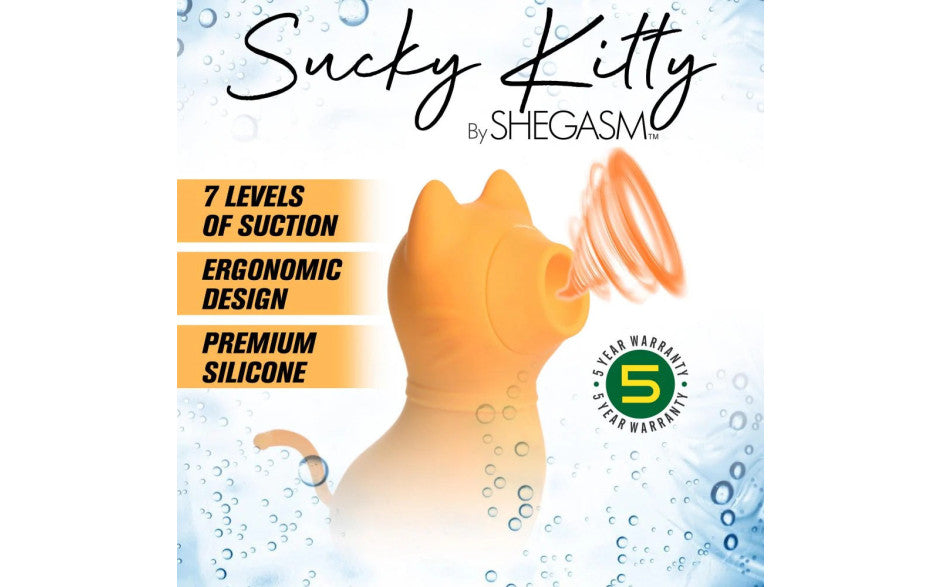XR Brands Shegasm Sucky Kitty 7X Clitoral Stimulator Orange