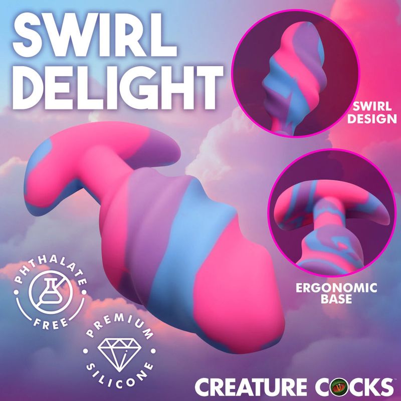 Creature Cocks Unicorn Swirl Silicone Butt Plug Large Secondary image