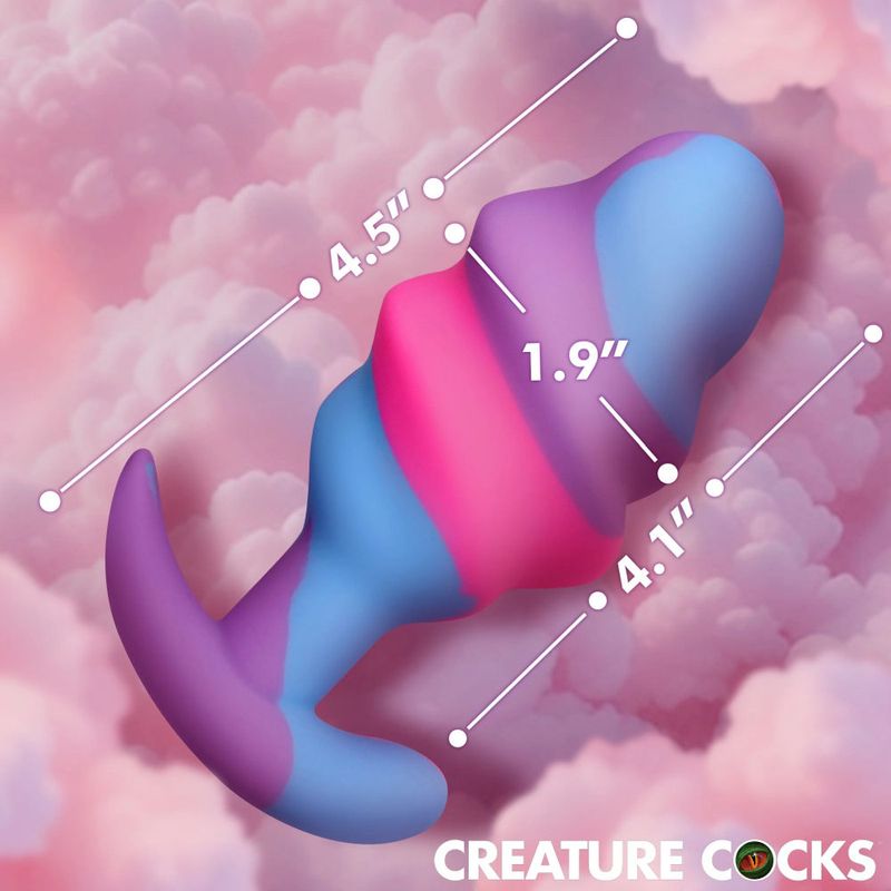 Creature Cocks Unicorn Swirl Silicone Butt Plug Large Creature Cocks