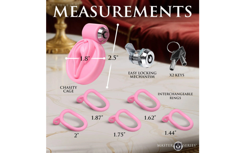 XR Brands Master Series Pussification Vulva Male Chastity Cage XR Brands