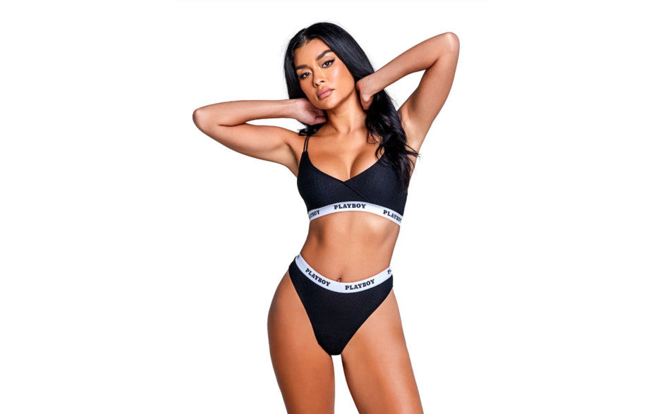 Playboy Lifestyle Bunny 2 Piece Sexy Lingerie Set Black - Lovva LOVVA Playboy Lifestyle Bunny 2 Piece Sexy Lingerie Set Black - Lovva LOVVA